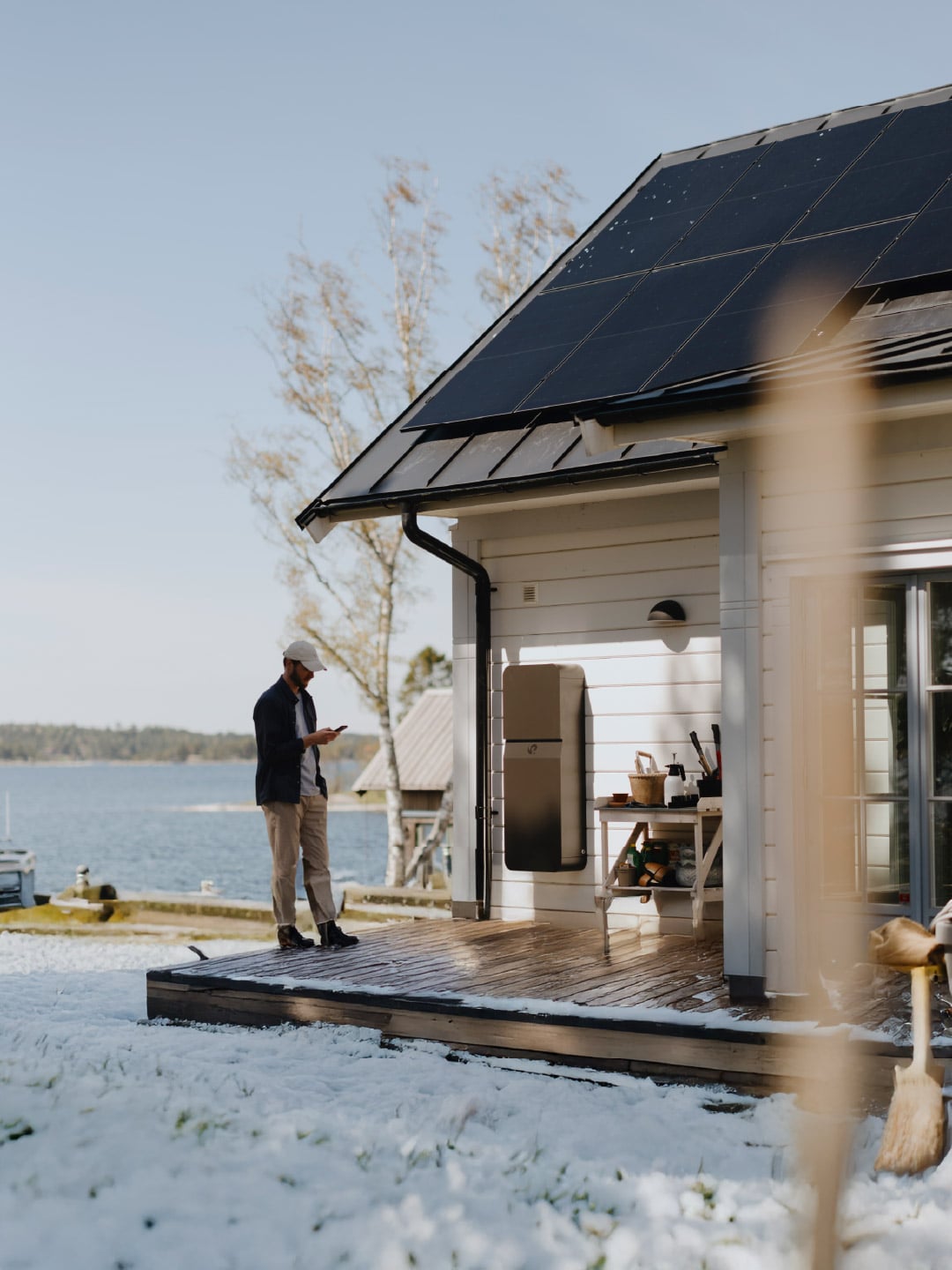 Man övervakar sin energiförbrukning med Polarium Home