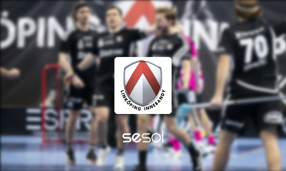 Linköping innebandy lag firar efter mål logo