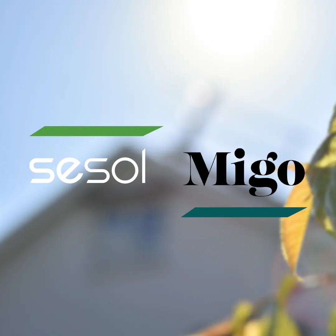 Bild över Örebro med sesol och Migo logo
