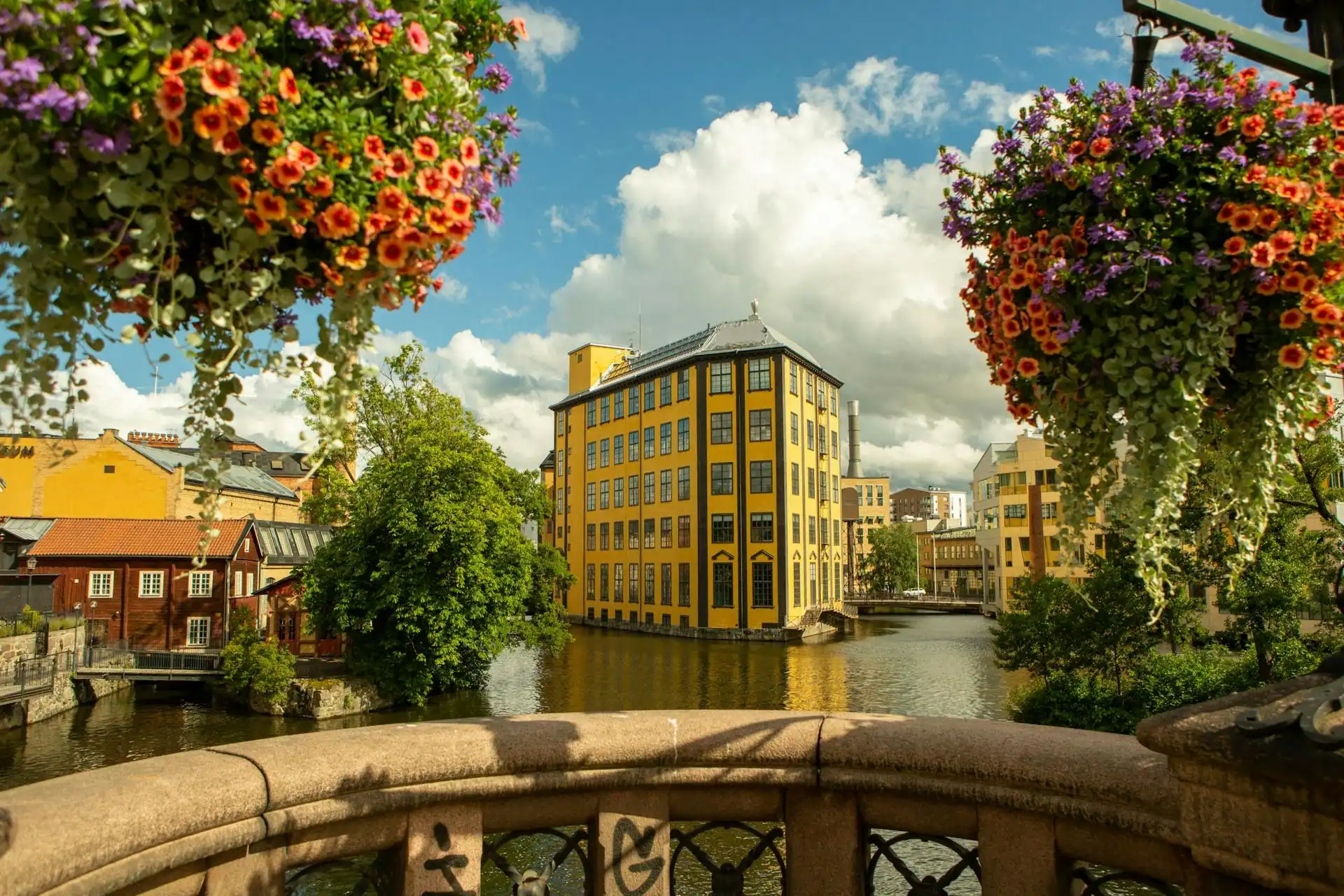 Miljöbild Norrköping centrum Strykjärnet museum